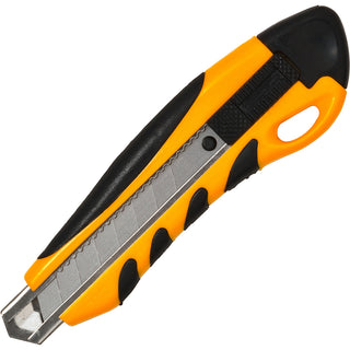 Sparco PVC Anti-Slip Rubber Grip Utility Knife - Stainless Steel Blade - Heavy Duty - Yellow - 1 Each - 