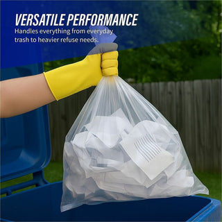 Genuine Joe Clear Trash Can Liners - Small Size - 10 gal Capacity - 24" Width x 23" Length - 0.60 mil (15 Micron) Thickness - Low Density - Clear - 500/Carton
