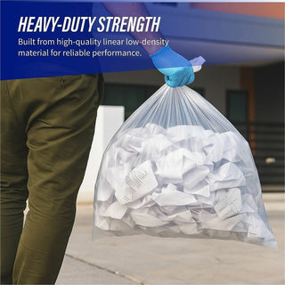 Genuine Joe Clear Trash Can Liners - Small Size - 10 gal Capacity - 24" Width x 23" Length - 0.60 mil (15 Micron) Thickness - Low Density - Clear - 500/Carton
