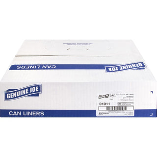 Genuine Joe Clear Trash Can Liners - Small Size - 16 gal Capacity - 24" Width x 33" Length - 0.60 mil (15 Micron) Thickness - Low Density - Clear - 500/Carton