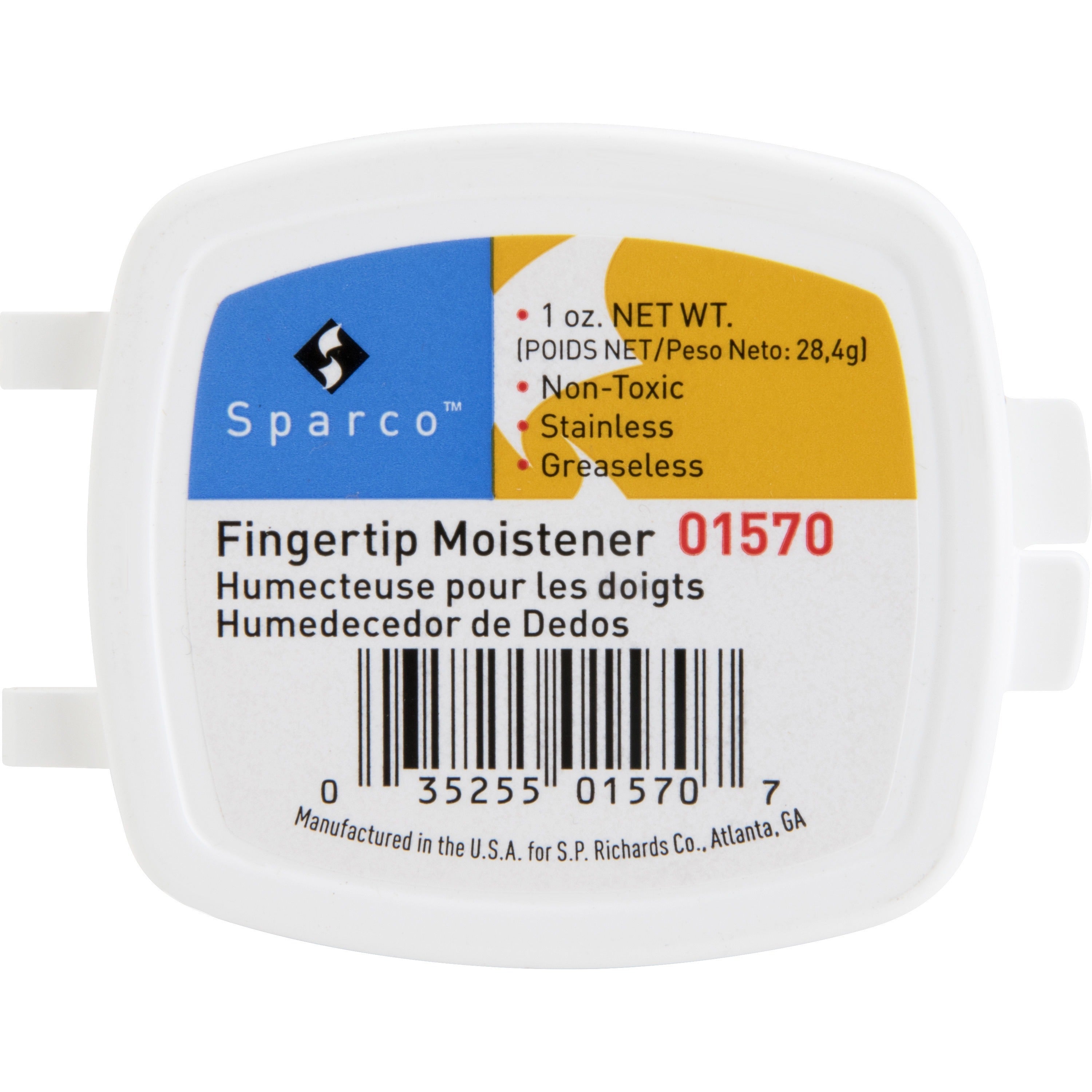 Sparco 1 Ounce Fingertip Moisturizer - White - Odorless, Greaseless, Stainingless, Non-slip - 1 Each - 