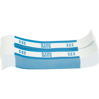 Sparco White Kraft ABA Bill Straps - 1000 Wrap(s)Total $100 in $1 Denomination - Kraft - Blue - 1000 / Pack