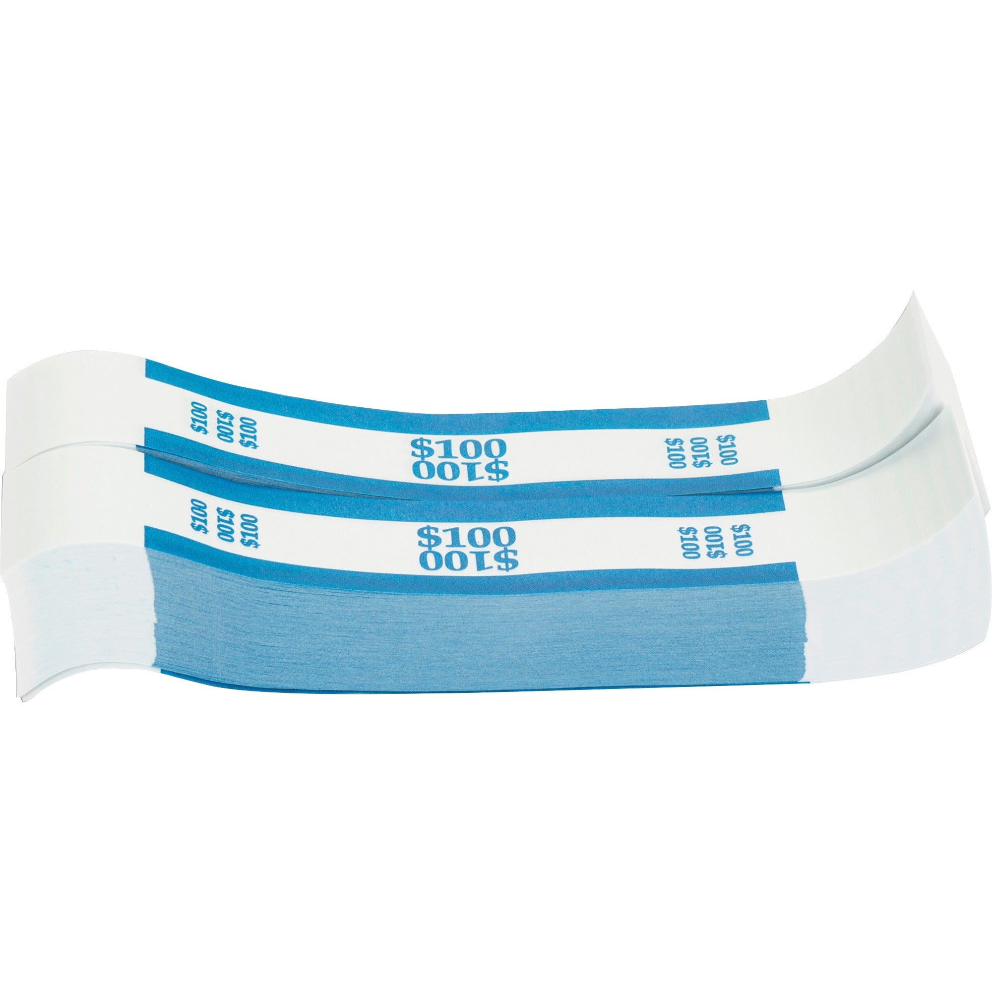 Sparco White Kraft ABA Bill Straps - 1000 Wrap(s)Total $100 in $1 Denomination - Kraft - Blue - 1000 / Pack - 