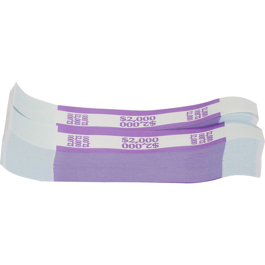 Sparco White Kraft ABA Bill Straps - 1000 Wrap(s)Total $2,000 in $20 Denomination - Kraft - Violet - 1000 / Pack