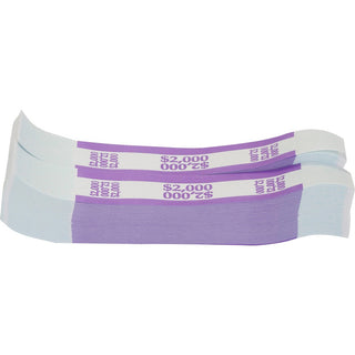 Sparco White Kraft ABA Bill Straps - 1000 Wrap(s)Total $2,000 in $20 Denomination - Kraft - Violet - 1000 / Pack