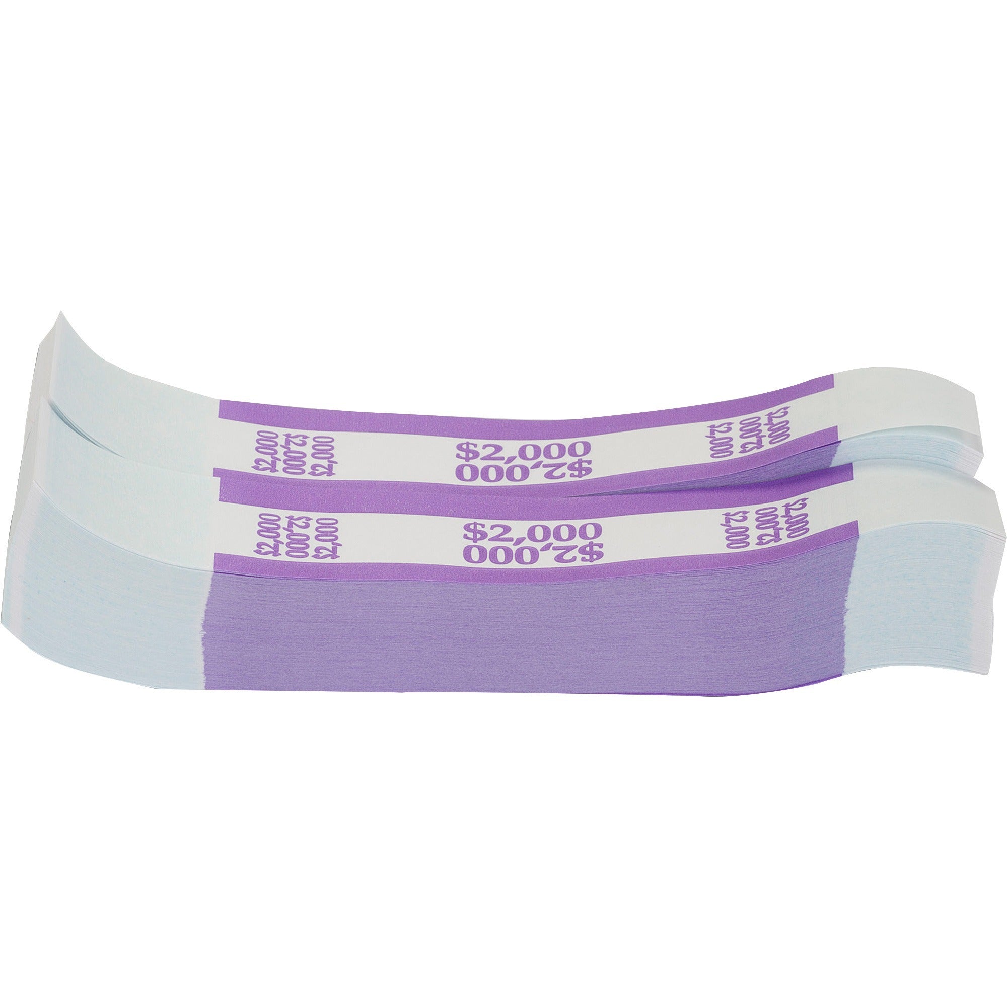Sparco White Kraft ABA Bill Straps - 1000 Wrap(s)Total $2,000 in $20 Denomination - Kraft - Violet - 1000 / Pack - 