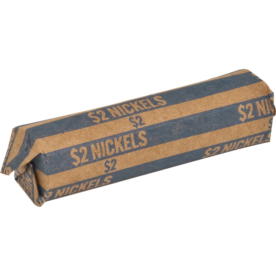 Sparco Flat Coin Wrappers - 1000 Wrap(s)Total $2.00 in 40 Coins of 5 Denomination - 60 lb Basis Weight - Kraft - Blue - 1000 / Box - 