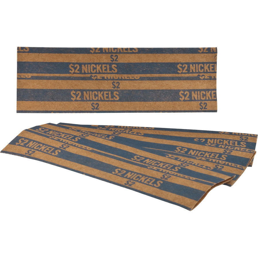 Sparco Flat Coin Wrappers - 1000 Wrap(s)Total $2.00 in 40 Coins of 5 Denomination - 60 lb Basis Weight - Kraft - Blue - 1000 / Box - 