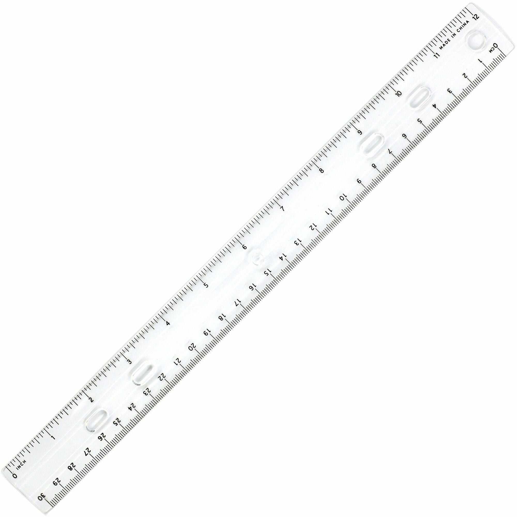Sparco 12" Standard Metric Ruler - 12" Length 1.3" Width - 1/16 Graduations - Metric, Imperial Measuring System - Plastic - 1 Each - Clear