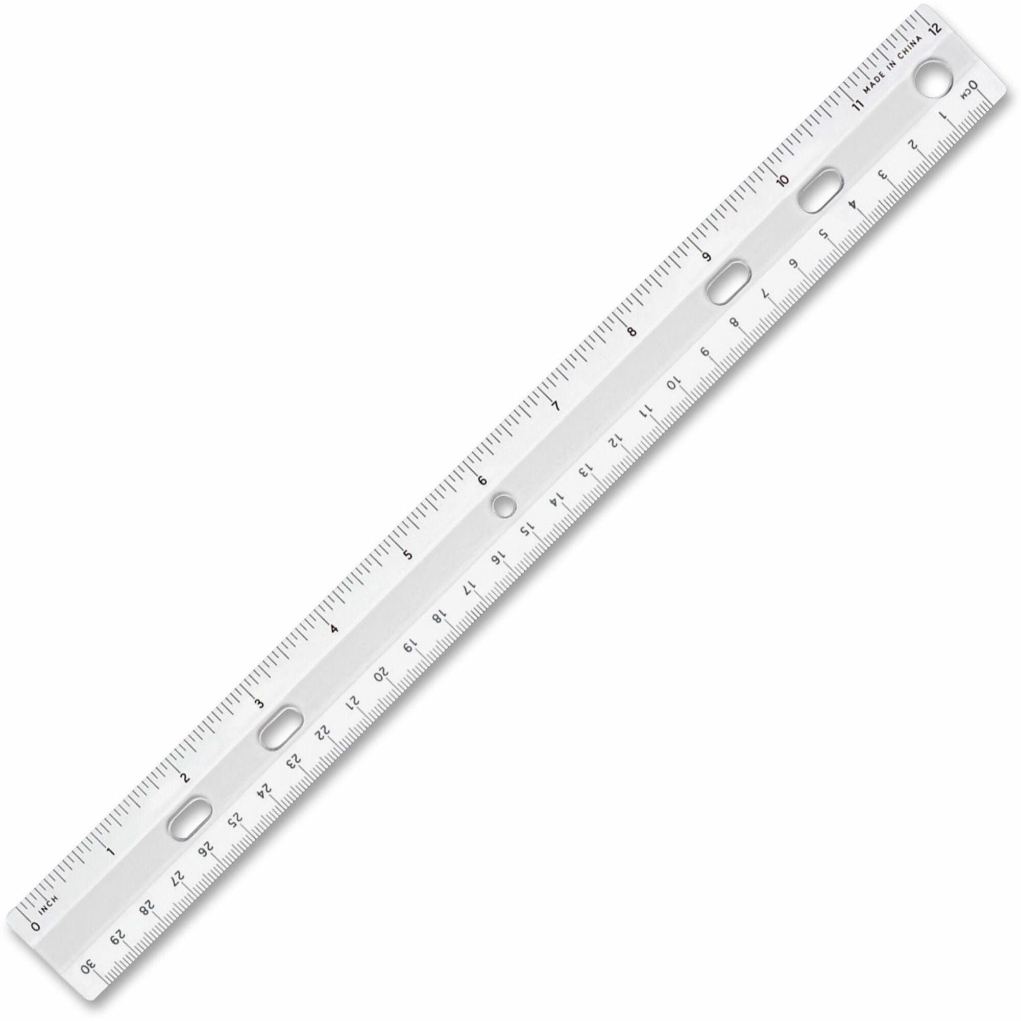 Sparco 12" Standard Metric Ruler - 12" Length 1.3" Width - 1/16 Graduations - Metric, Imperial Measuring System - Plastic - 1 Each - Clear - 