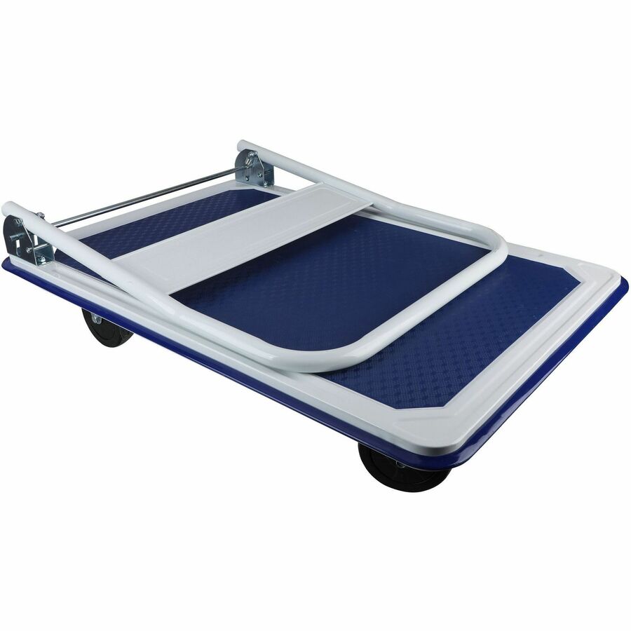 Sparco Folding Platform Truck - Tubular Handle - 660 lb Capacity - Steel, Polyvinyl Chloride (PVC) - x 24.8" Width x 36" Depth x 29.5" Height - Gray - 1 Each