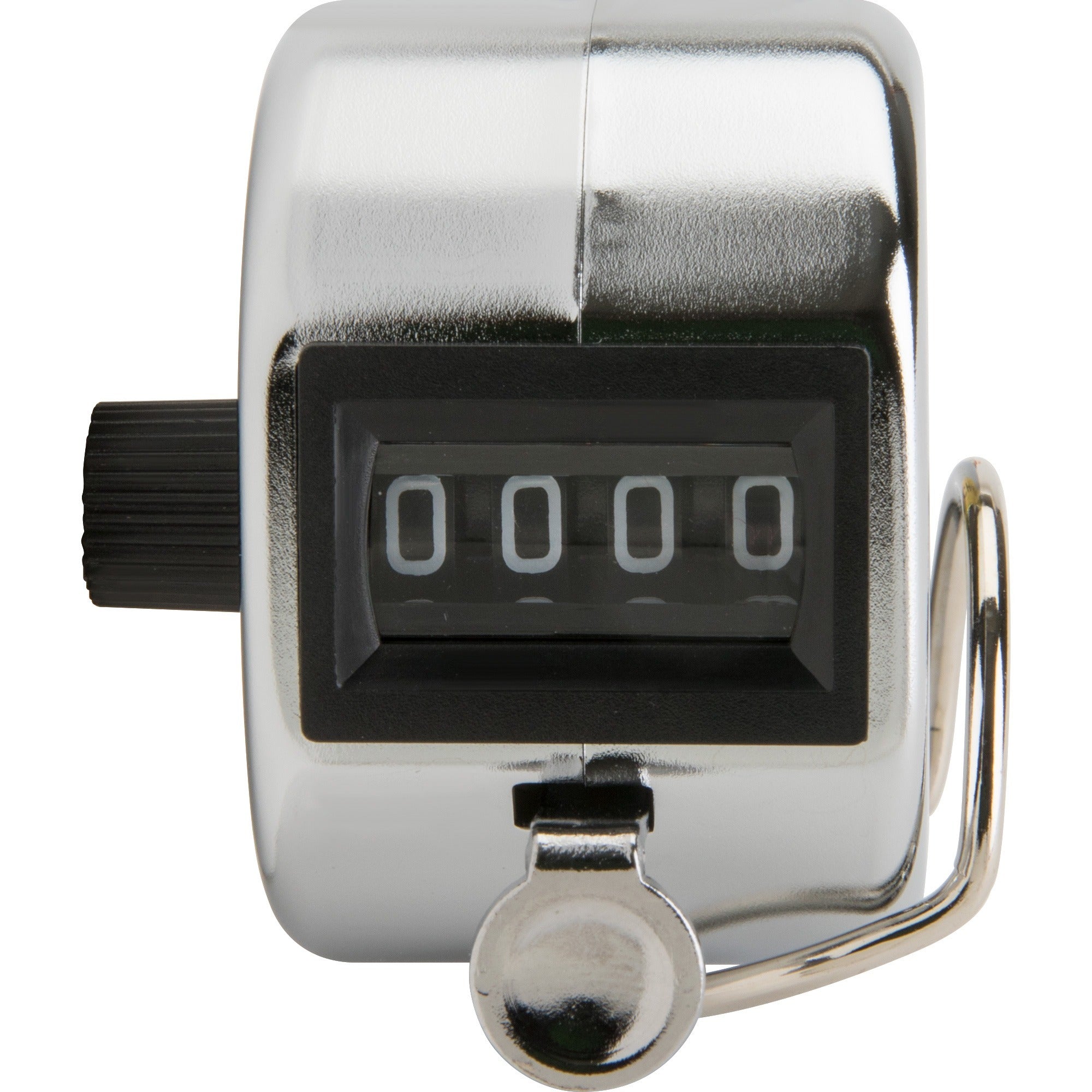 Sparco Finger Ring Tally Counter - 4 Digit - Finger Ring - Handheld - Chrome Plated Steel - Silver - 