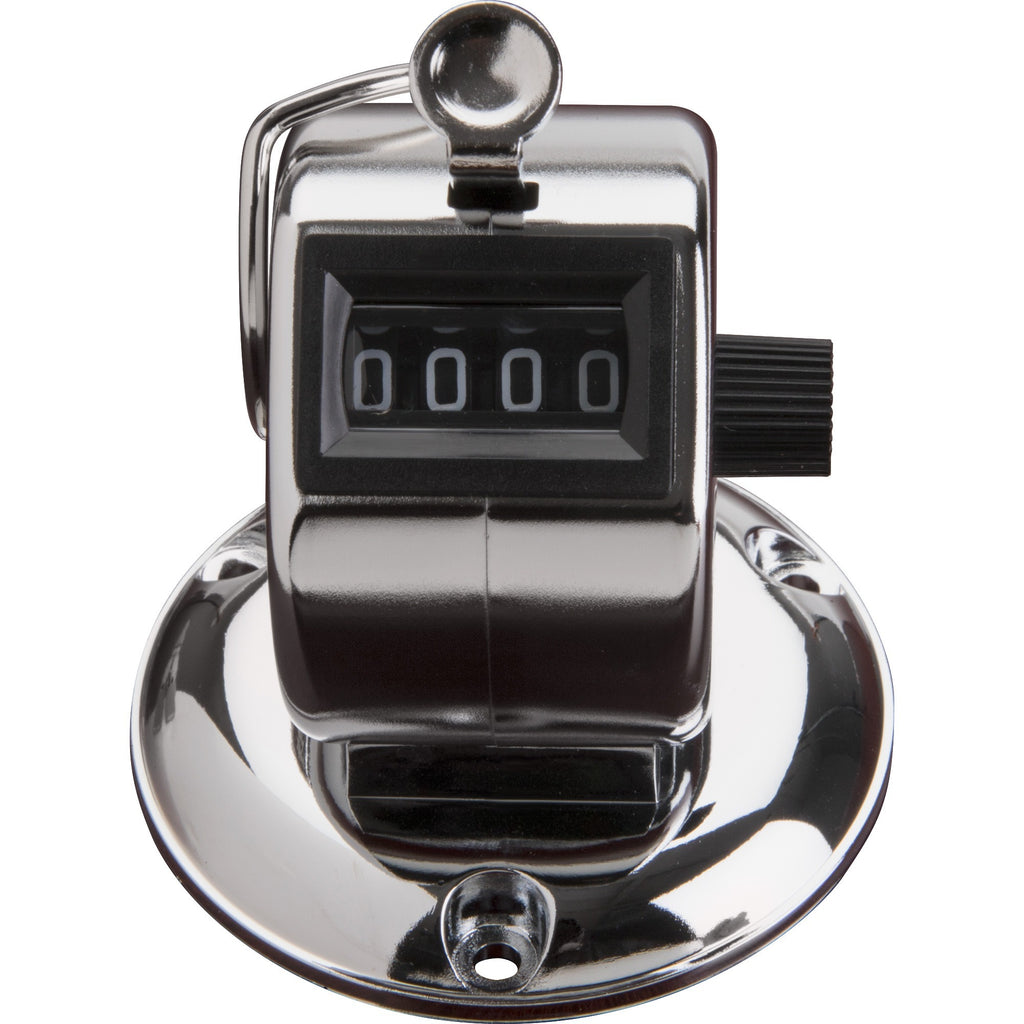 Sparco Tally Counters - 4 Digit - Finger Ring - Desktop - Chrome Plated Steel - Silver - 