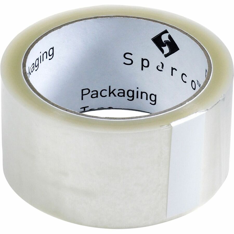 Sparco Transparent Hot-melt Tape - 55 yd Length x 2" Width - 1.9 mil Thickness - 3" Core - Moisture Resistant, Split Resistant, Abrasion Resistant - For Sealing, Shipping, Packing - 36 / Carton - Clear - 