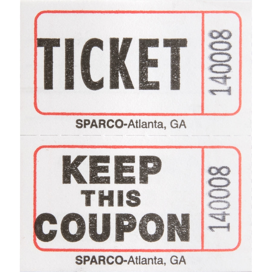 Sparco Roll Tickets - White - 2000/Roll - 