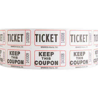 Sparco Roll Tickets - White - 2000/Roll