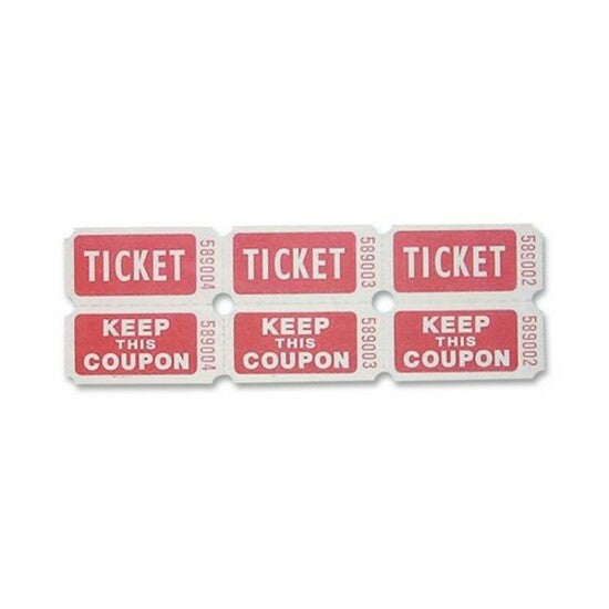 Sparco Roll Tickets - Red - 2000/Roll - 