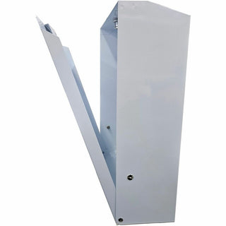 Genuine Joe C-Fold/Multi-fold Towel Dispenser Cabinet - C Fold, Multifold Dispenser - 13.5" Height x 11" Width x 4.3" Depth - Stainless Steel, Metal - White - Wall Mountable - 1 Each