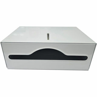 Genuine Joe C-Fold/Multi-fold Towel Dispenser Cabinet - C Fold, Multifold Dispenser - 13.5" Height x 11" Width x 4.3" Depth - Stainless Steel, Metal - White - Wall Mountable - 1 Each