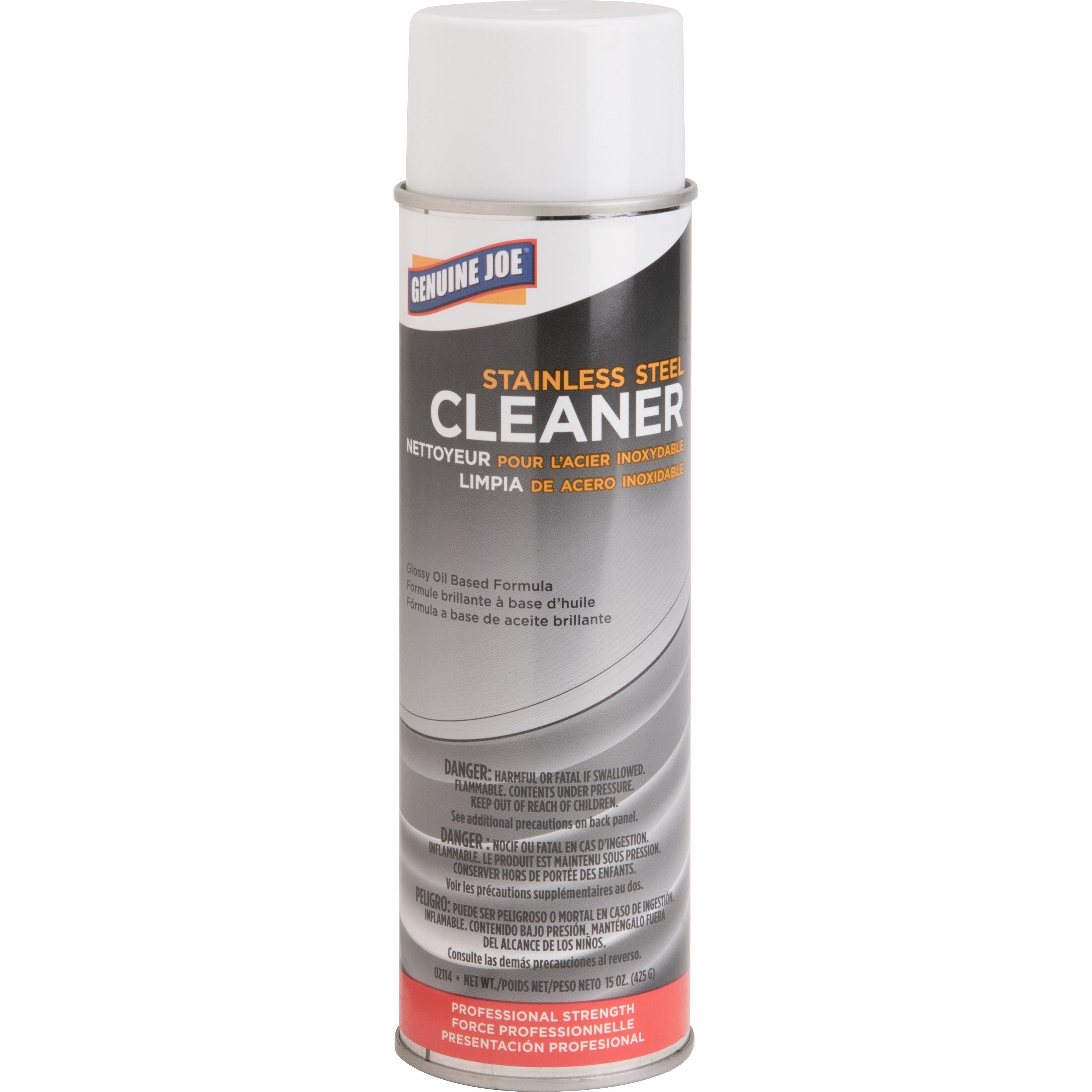 Genuine Joe Stainless Steel Cleaner - For Metal Surface - 15 fl oz (0.5 quart)Can - 1 Each - Pleasant Scent, Luster - Multi - 