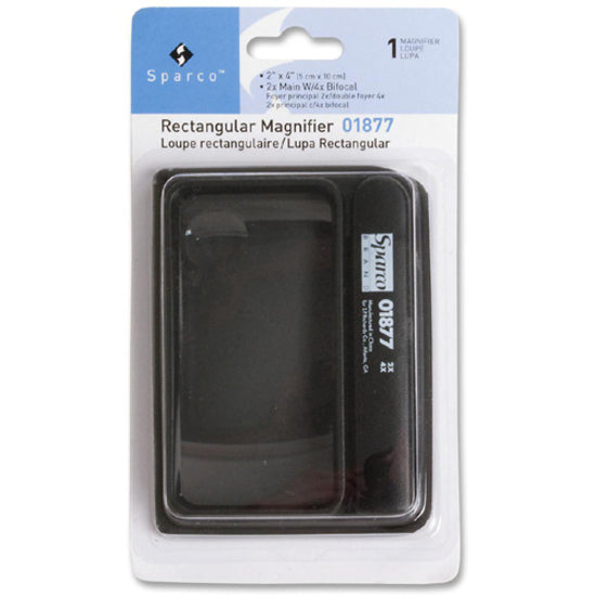 Sparco Rectangular Handheld Magnifier - Magnifying Area 2" Width x 4" Length - Acrylic Lens - 