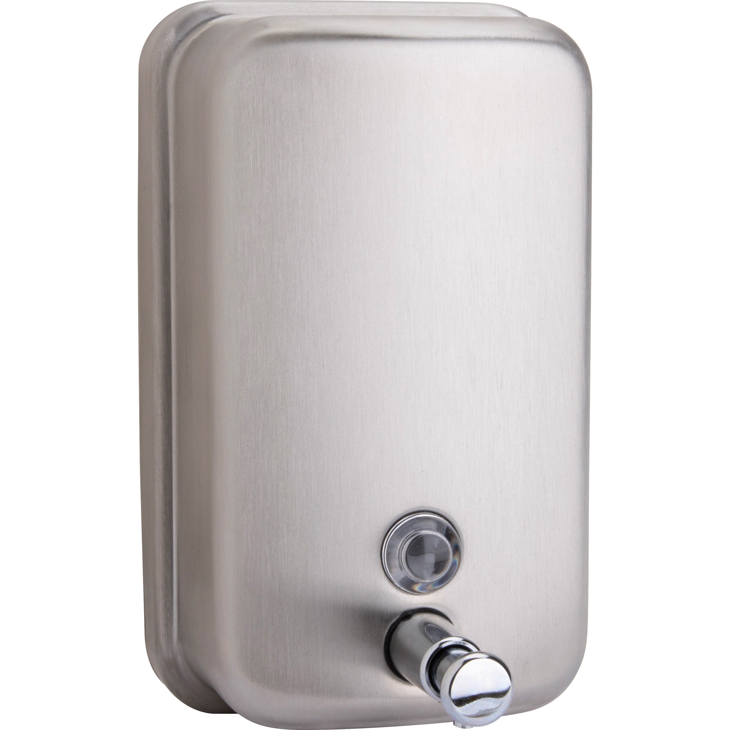 genuine-joe-liquid-lotion-soap-dispenser-manual-3150-fl-oz-capacity-corrosion-resistant-wall-mountable-rust-proof-stainless-steel-1each_gjo02201 - 1