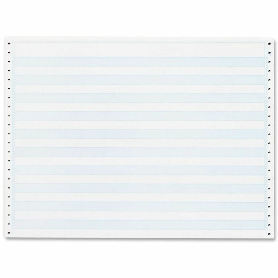 Sparco 1/2" Blue Bar 1-part Computer Paper - 14 7/8" x 11" - 20 lb Basis Weight - 240 / Carton - Perforated - Blue Bar - 