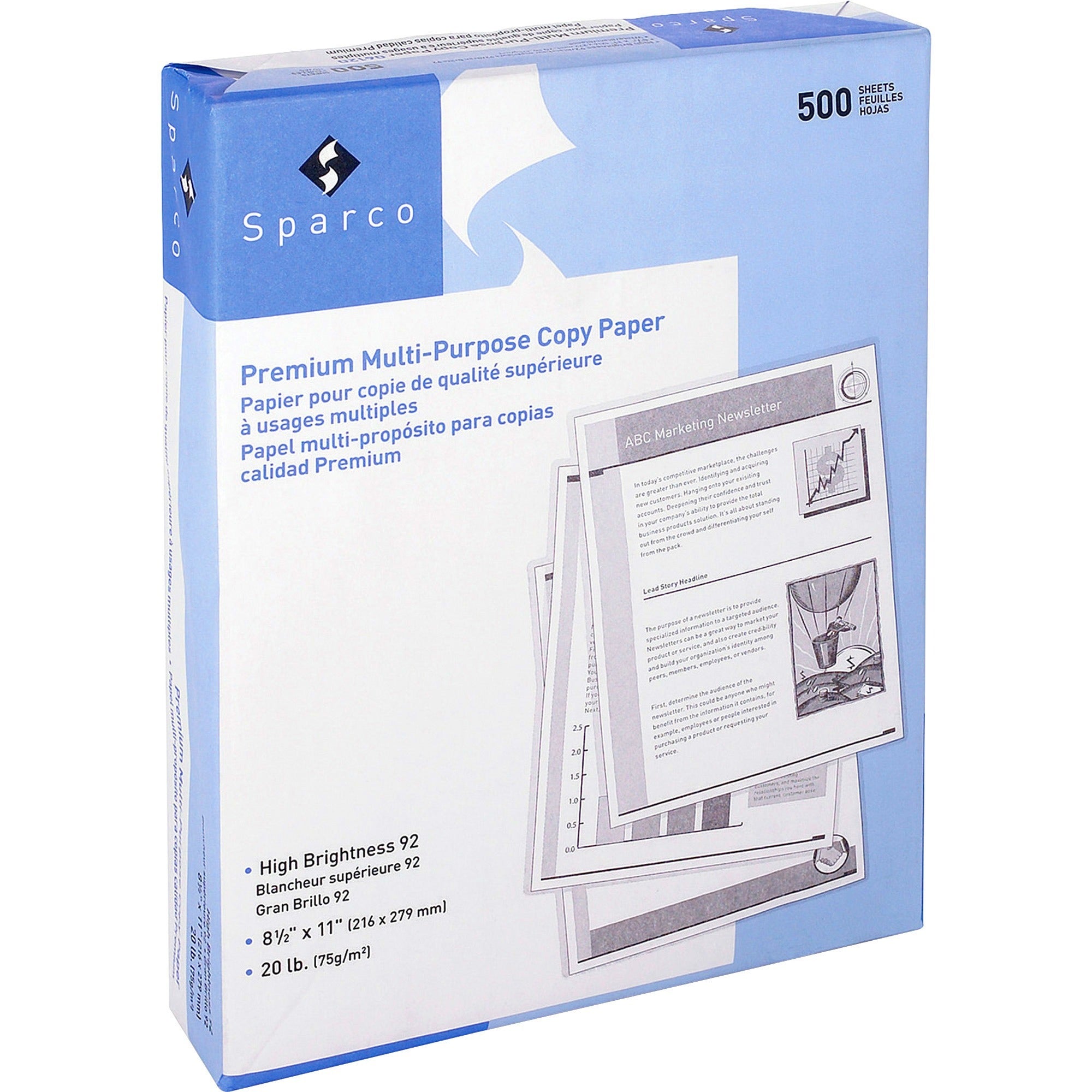 sparco-saver-copy-paper-92-brightness-letter-8-1-2-x-11-20-lb-basis-weight-5000-carton-sustainable-forestry-initiative-sfi-acid-free-white_spr06120 - 1