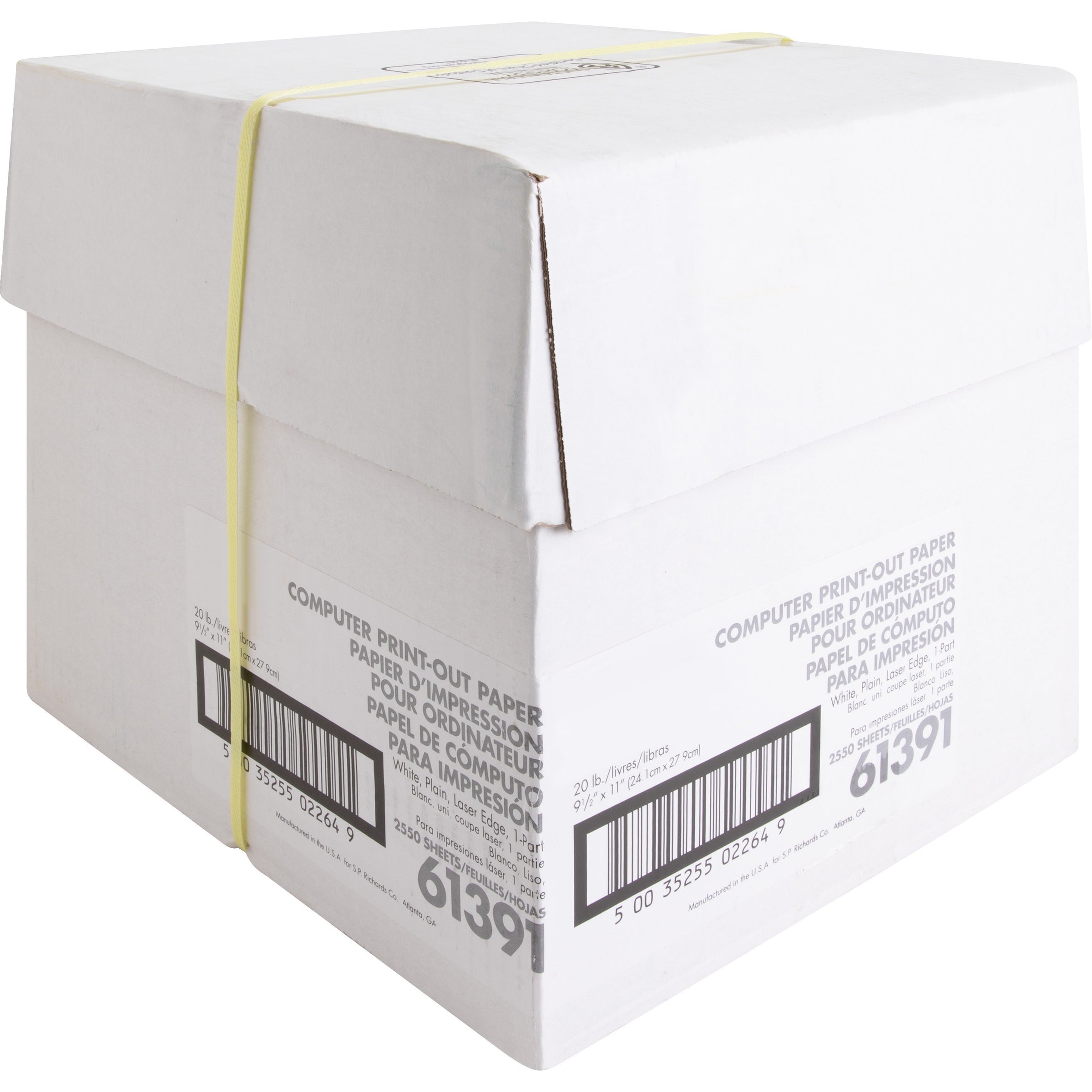 Sparco Perforated Blank Computer Paper - 8 1/2" x 11" - 20 lb Basis Weight - 2550 / Carton - Perforated - White - 