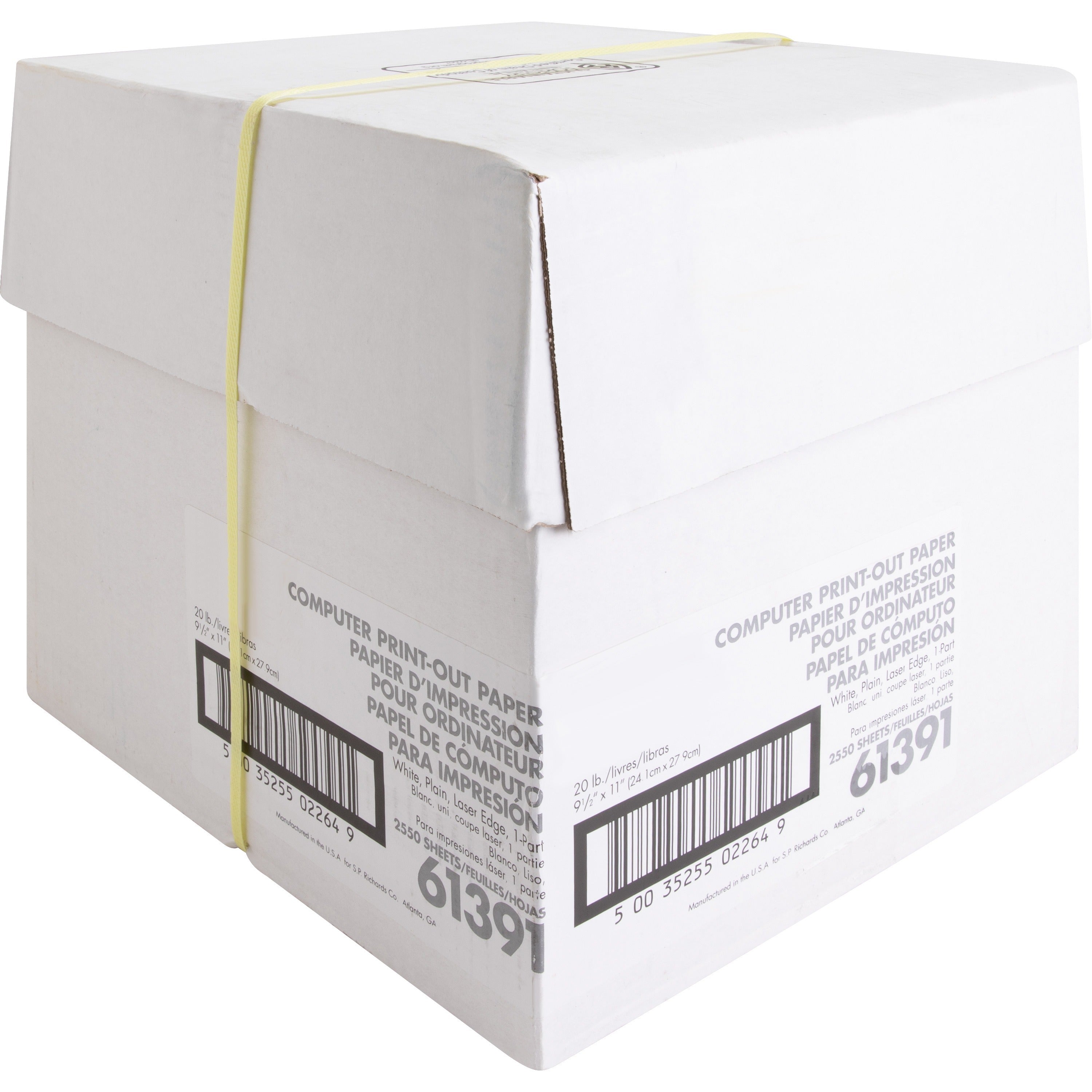 Sparco Perforated Blank Computer Paper - 8 1/2" x 11" - 20 lb Basis Weight - 2550 / Carton - Perforated - White - 