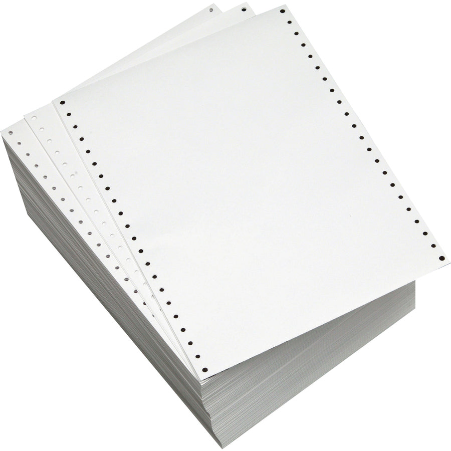 Sparco Perforated Blank Computer Paper - 8 1/2" x 11" - 20 lb Basis Weight - 2550 / Carton - Perforated - White - 