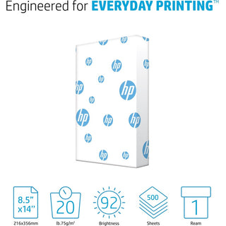 Office20 Paper, 92 Bright, 20 lb Bond Weight, 8.5 x 14, White, 500/Ream