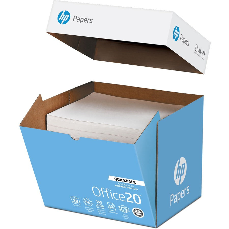Office20 Paper, 92 Bright, 20 lb Bond Weight, 8.5 x 11, White, 2, 500/Carton