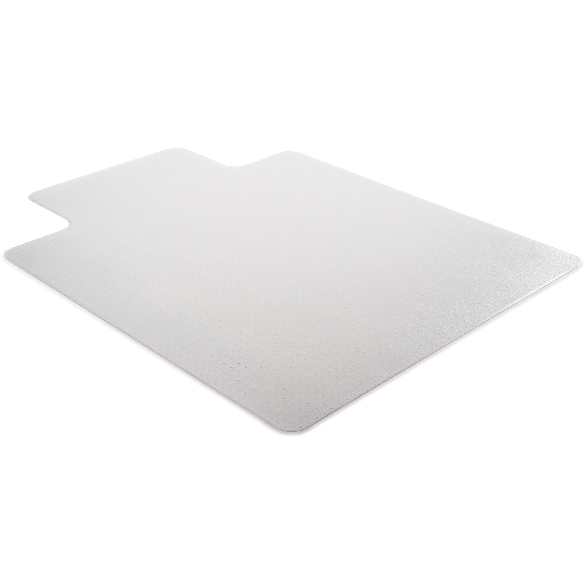 Lorell Low Pile Standard Lip Economy Chairmat - Carpeted Floor - 48" Length x 36" Width x 0.095" Thickness - Lip Size 10" Length x 19" Width - Rectangular - Vinyl - Clear - 1Each - 