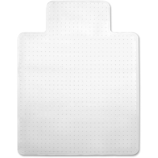 Lorell Low Pile Standard Lip Economy Chairmat - Carpeted Floor - 48" Length x 36" Width x 0.095" Thickness - Lip Size 10" Length x 19" Width - Rectangular - Vinyl - Clear - 1Each - 