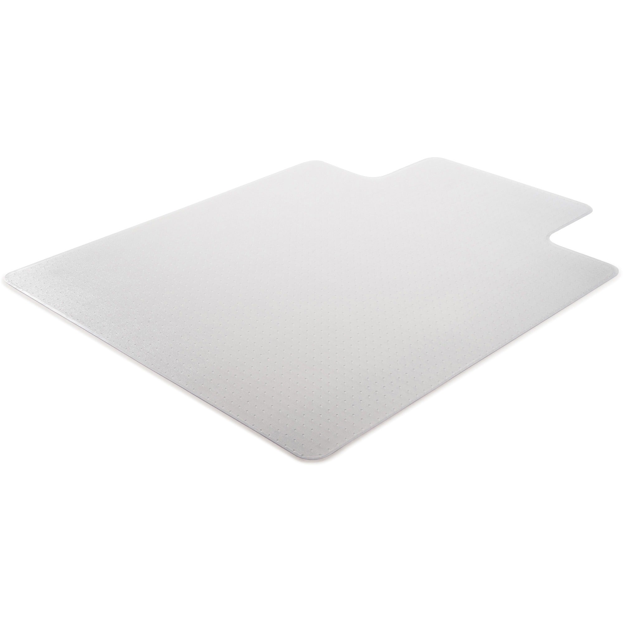 Lorell Low Pile Standard Lip Economy Chairmat - Carpeted Floor - 48" Length x 36" Width x 0.095" Thickness - Lip Size 10" Length x 19" Width - Rectangular - Vinyl - Clear - 1Each - 