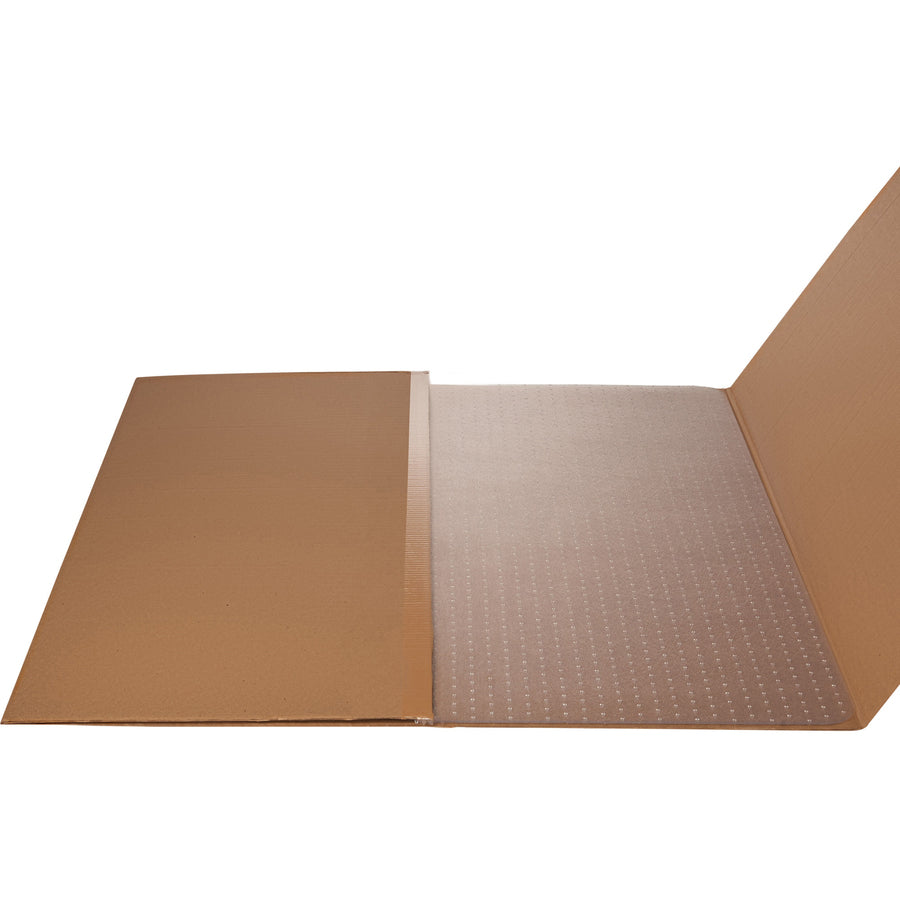 Lorell Low-Pile Economy Chairmat - Carpeted Floor - 60" Length x 46" Width x 0.095" Thickness - Rectangular - Vinyl - Clear - 1Each - 