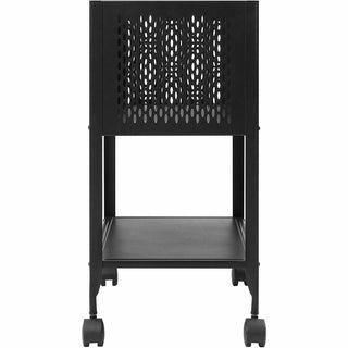 Lorell Mesh Rolling File - 4 Casters - Steel - x 13.3" Width x 24.2" Depth x 27.7" Height - Black - 1 Each
