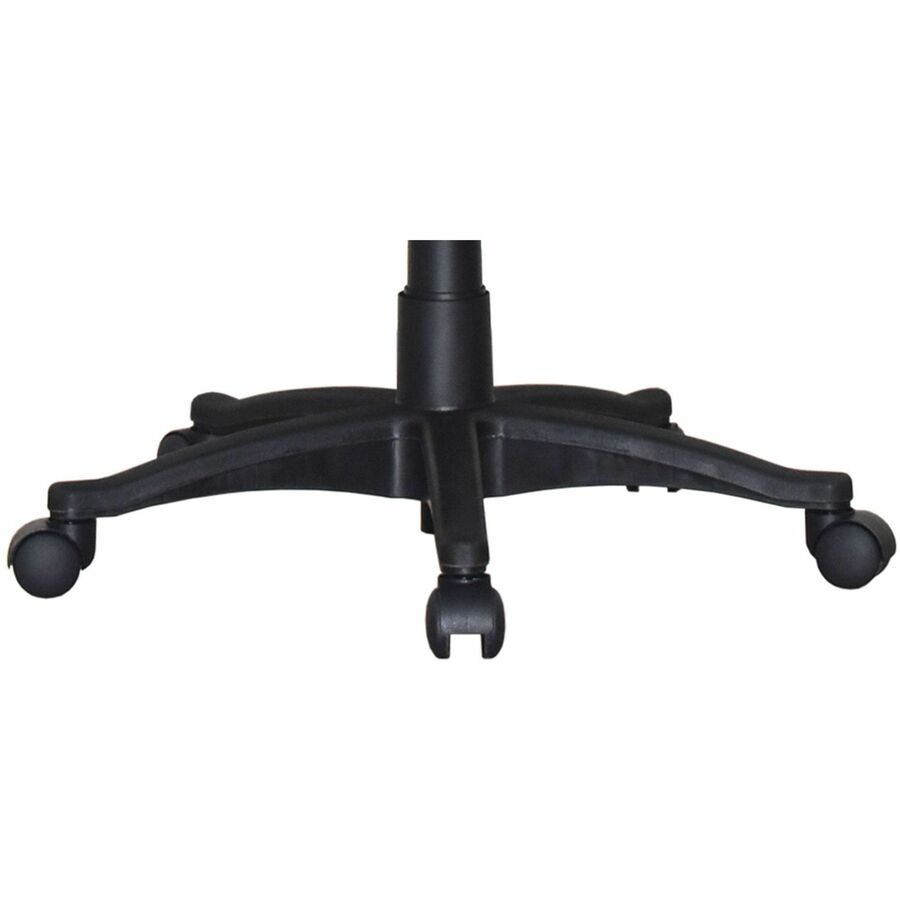 Lorell Tufted Managerial Mid-Back Office Chair - Black Leather Seat - Black Frame - 5-star Base - Black - 1 Each