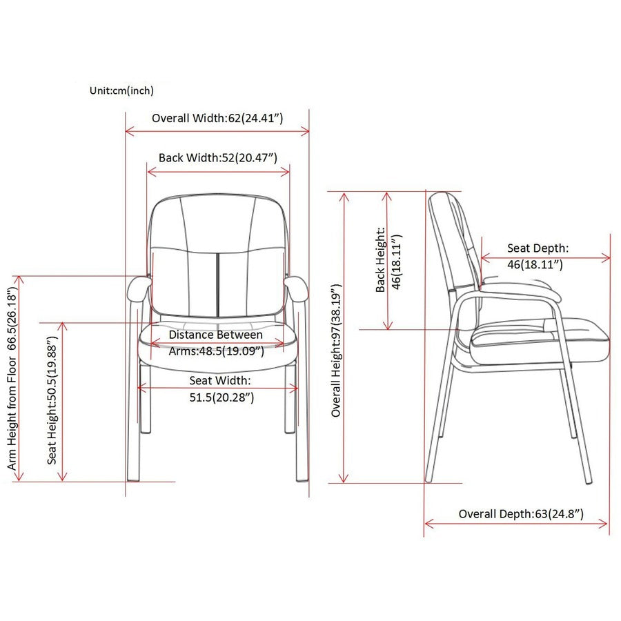 Lorell Chadwick Series Guest Chair - Black Leather Seat - Black Steel Frame - Black - Steel, Leather - 1 Each - 