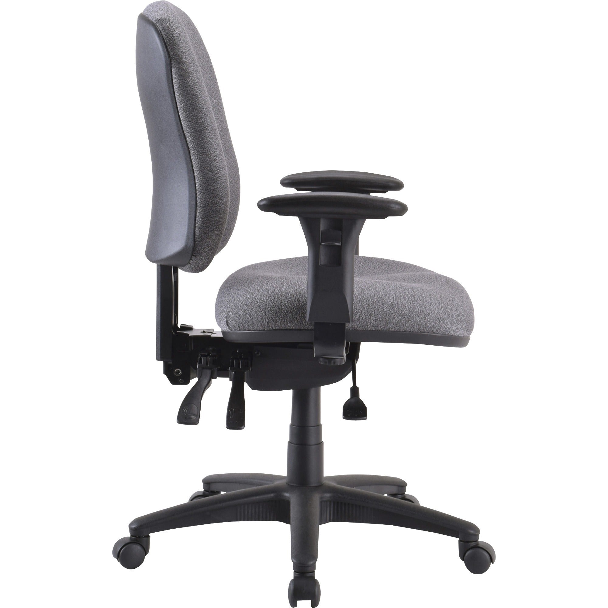 Lorell Accord Series Mid-Back Task Chair - Gray Polyester Seat - Black Frame - 1 Each - 