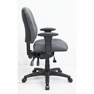 Lorell Accord Series Mid-Back Task Chair - Gray Polyester Seat - Black Frame - 1 Each