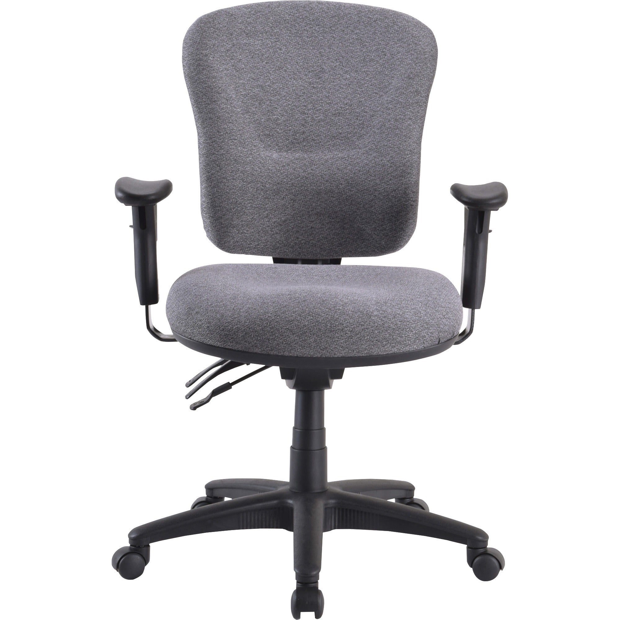 Lorell Accord Series Mid-Back Task Chair - Gray Polyester Seat - Black Frame - 1 Each - 