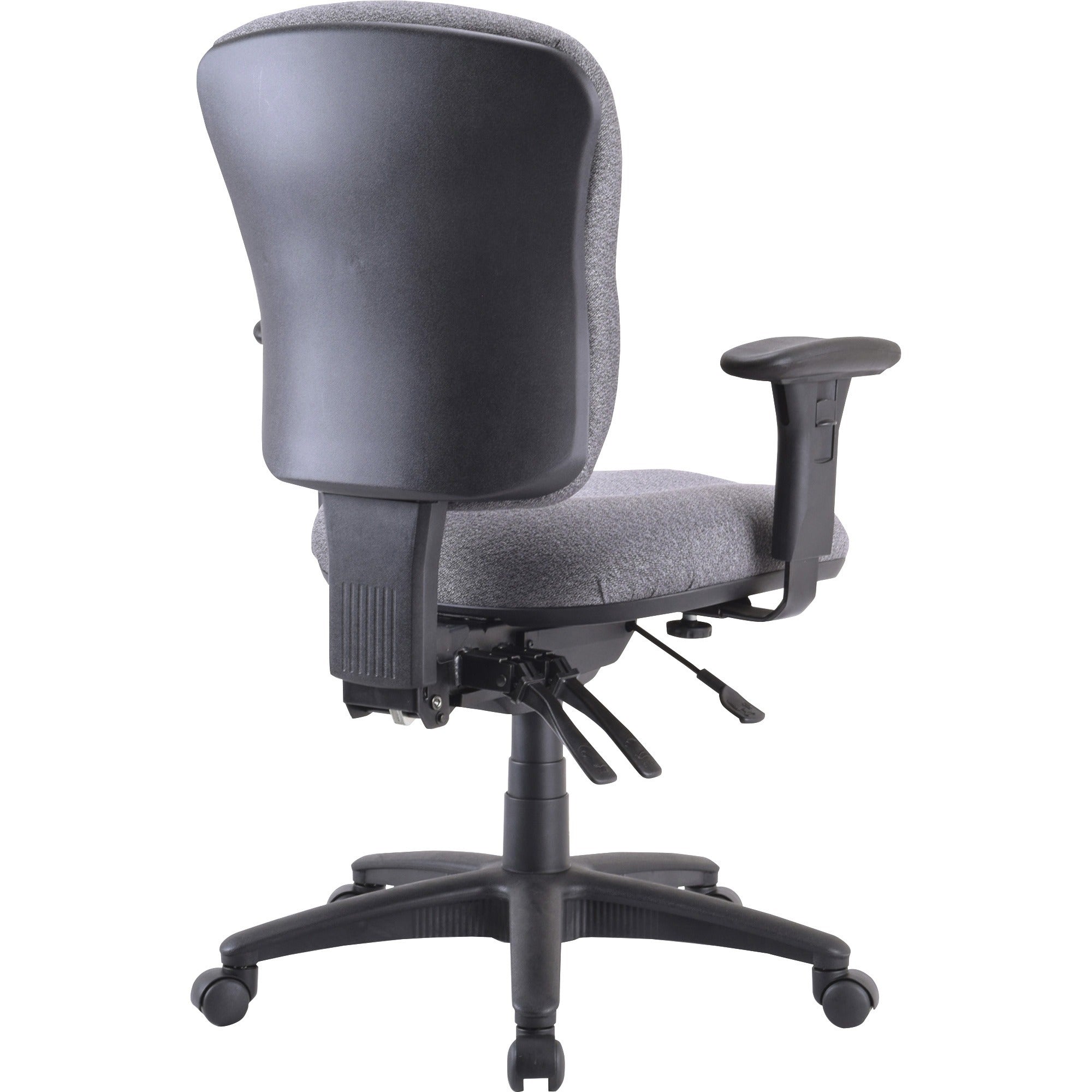 Lorell Accord Series Mid-Back Task Chair - Gray Polyester Seat - Black Frame - 1 Each - 