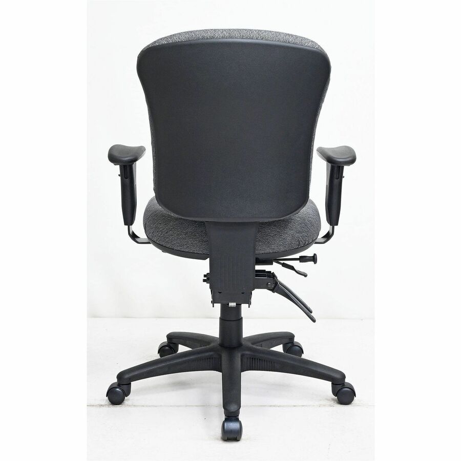 Lorell Accord Series Mid-Back Task Chair - Gray Polyester Seat - Black Frame - 1 Each