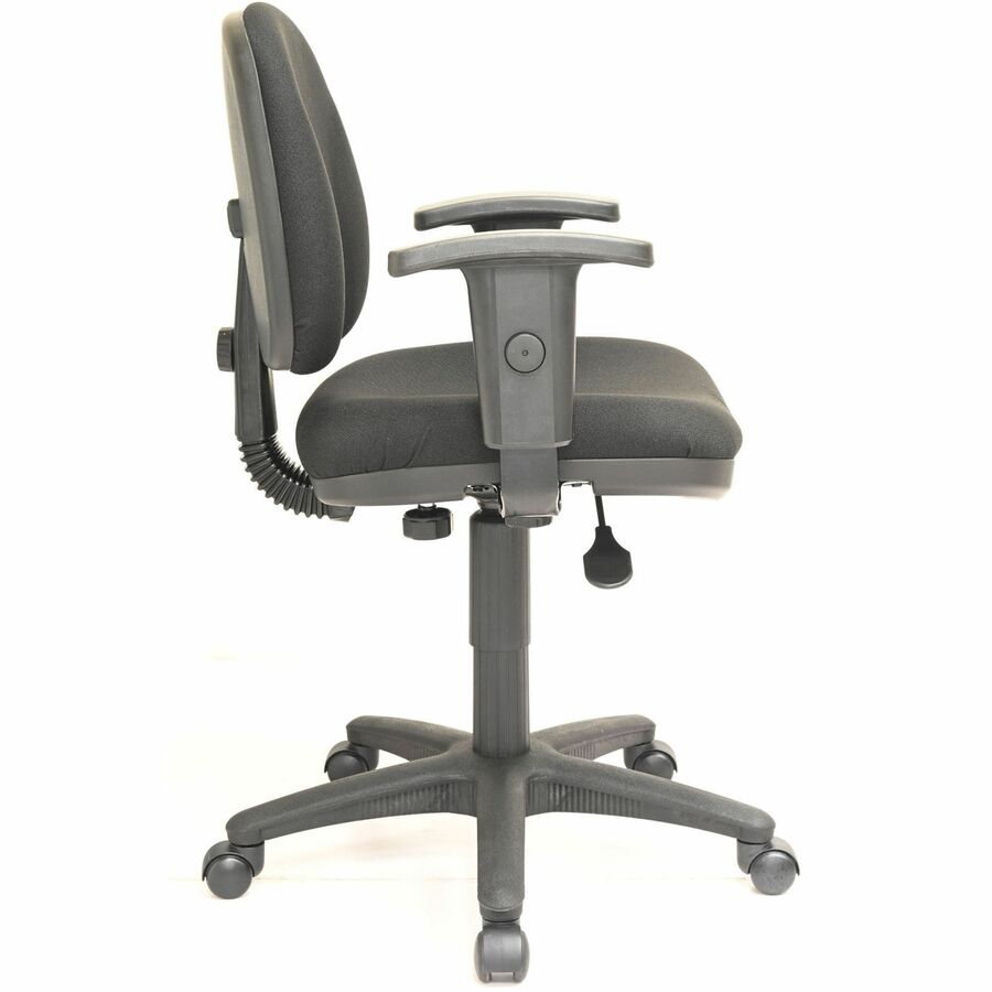 Lorell Millenia Series Pneumatic Adjustable Task Chair - Black Seat - Black Back - 1 Each