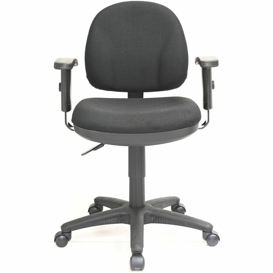 Lorell Millenia Series Pneumatic Adjustable Task Chair - Black Seat - Black Back - 1 Each