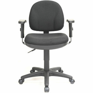 Lorell Millenia Series Pneumatic Adjustable Task Chair - Black Seat - Black Back - 1 Each