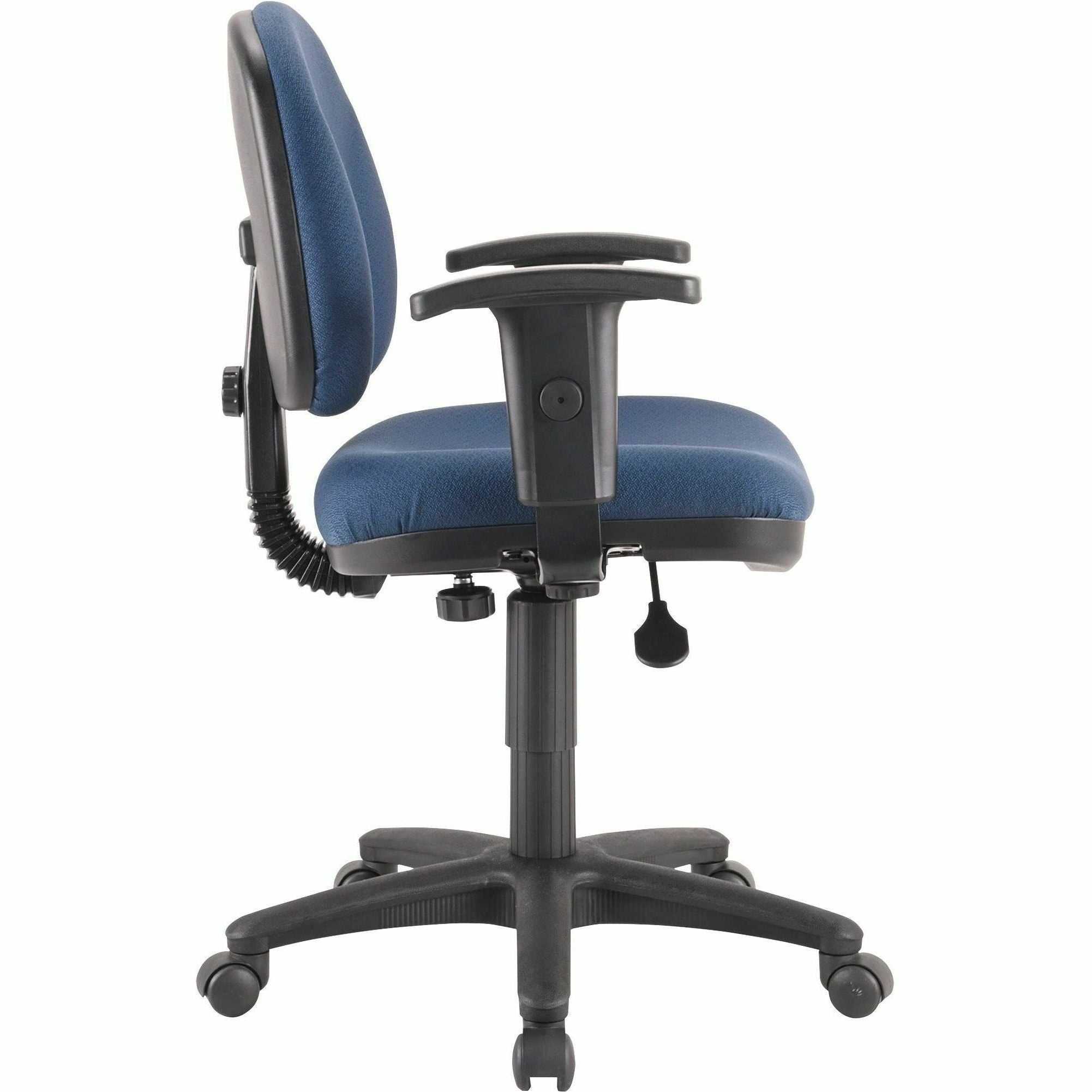 Lorell Millenia Series Pneumatic Adjustable Task Chair - Blue Seat - 1 Each - 