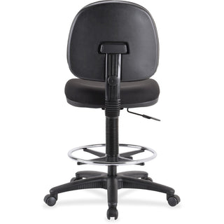 Lorell Millenia Series Adjustable Task Stool with Back - Black Seat - Black - 1 Each